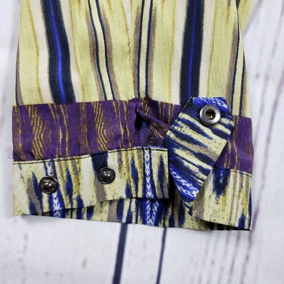 Jaye.e. Multicolor Printed Sheer Button Ankle Pants Women's Size Small - Picture 4 of 12